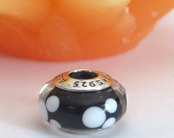 Pandora  Sterling Silver   Mickey  Mouse Murano Glass Charm