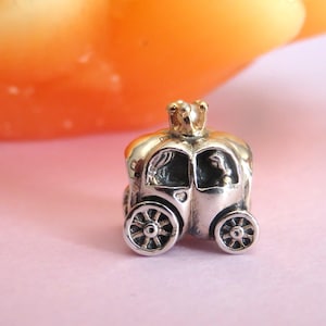 Authentic Pandora Silver Ale Royal Carriage White Pearl
