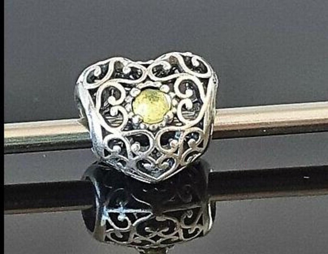 Pandora Sterling Silver August Peridot Signature Heart Crystal Charm - Etsy