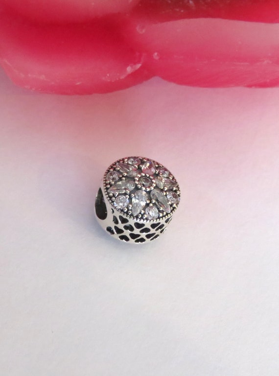Pandora Sterling Silver Radiant Bloom Crystal Charm UK