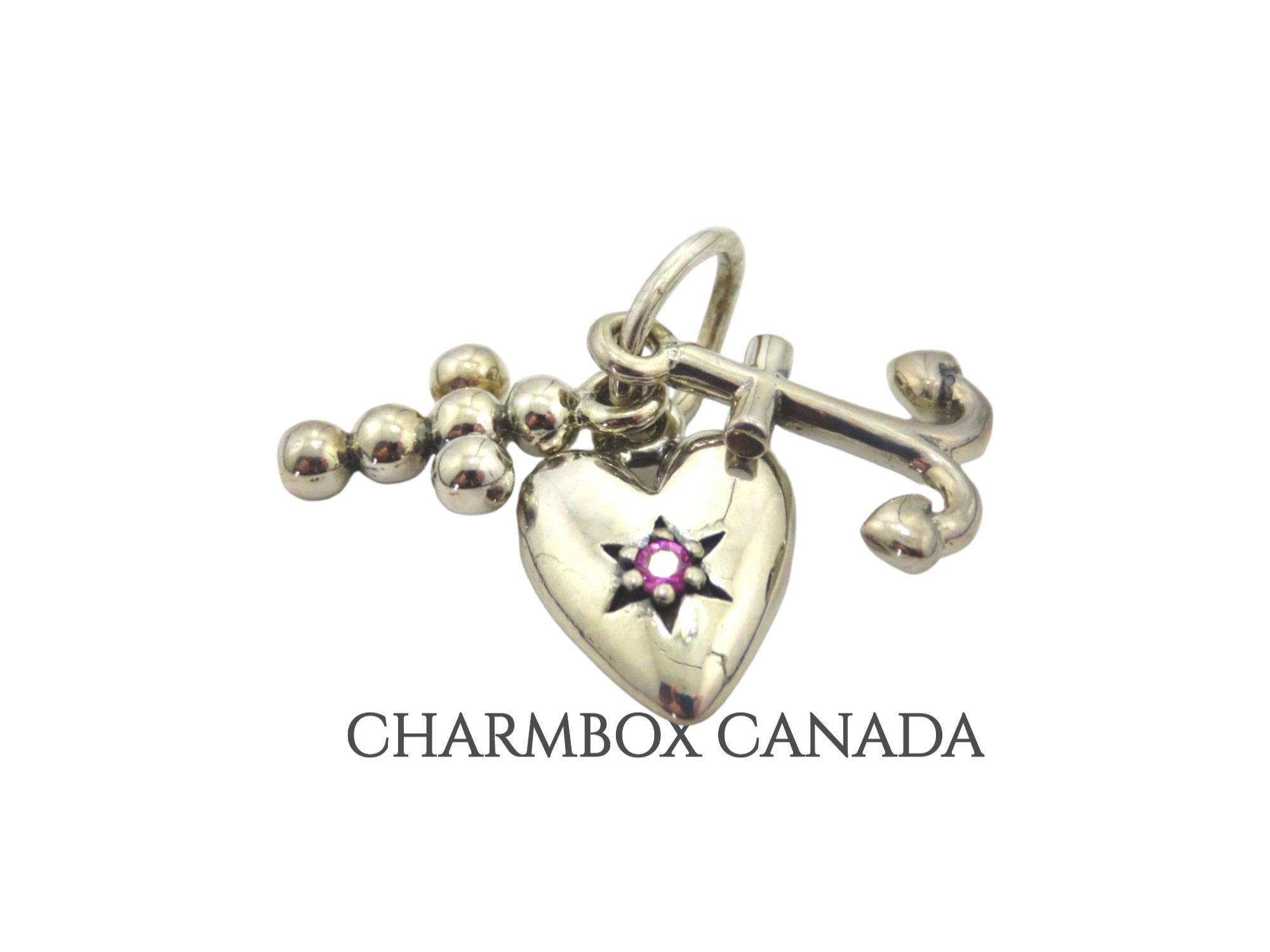 Pandora Sterling Silver Faith Hope Charity Cross Heart Anchor Charm Etsy