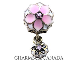 PANDORA Dangle Charm Magnolia Bloom Sterling Silver Pink