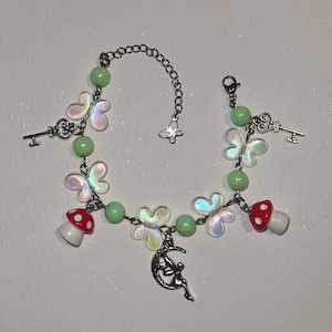 cottagecore fairycore charm bracelet handmade