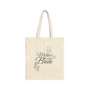 Mother of the Bride Cotton Canvas Tote Bag, Wedding Gift, Bridal Party, Eco-Friendly Shopping Bag, Personalized Tote, Flower Girl Gift