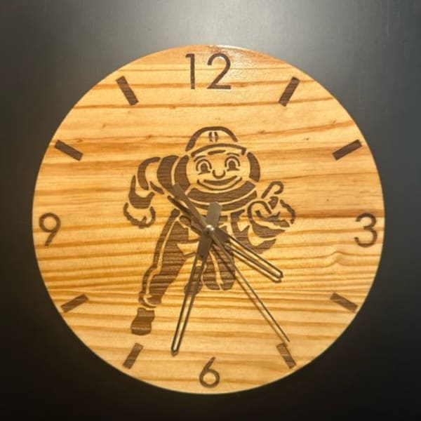 Ohio State Brutus Buckeye wall clock