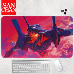 Space Mech Anime Desk Mat NGE Unit-01 Berserk Mouse Pad Monster Machine Large Extended Gaming Keyboard Mouse Pad MTG Playmat TCG Deskmat
