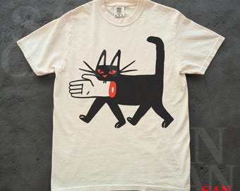 Camiseta con gráfico de gato negro vintage - Camiseta grunge Y2K