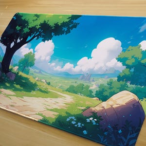 Fantasy Nature Desk Mat | XXL Gaming Large Mousepad, Keyboard Mat for Gamer Home Office, Stitched Edges, Vibrant, MTG Playmat 24&quot;x14&quot;