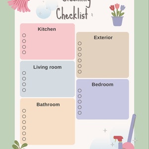 Editable Cleaning Checklist | Printable Checklist | Editable Canva ...