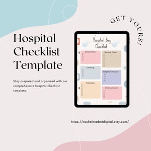 Geburtstags-Packliste | Krankenhaustasche Checkliste | Bearbeitbare Canva Vorlage | Arbeit und Lieferung | Doula | Schwangerschaft | Druckbar