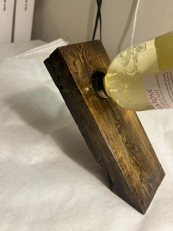Stained Floating Wine Bottle Holder 2x4 Etsy