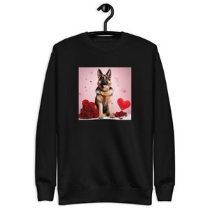 German Shepherd Sweatshirt Dog Lover Gift Holiday Sweaters, Valentine German Shepherd Shirt Valentine Day Crewneck Dog Mom Shirt