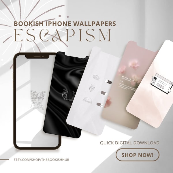 5 Pack iPhone Wallpapers Aesthetic. Book Escapism Collection. Fantasy Readers. BookTok. Bookworm. Bookish. Pinterest.