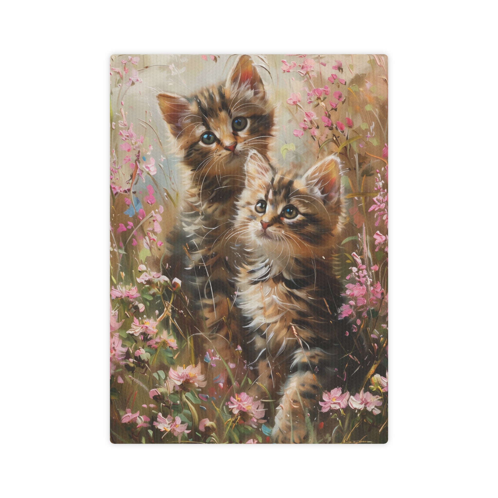 Adorable Kittens Canvas Art, Cute Cat Oil Painting, Perfect Wall Decor