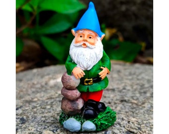 Mini Relaxed Gnome Statue | Spring Gnomes | Handcrafted Gnomes | Resin Gnomes | Home Decor
