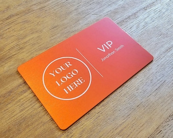 Metal Membership Cards, THICK metal cards, Personalized Metal Business Cards, Luxury Card, Personalized Metal Cards, 0.8mm thick, Orange