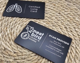 Double Sided, Metal Membership Cards, THICK metal cards, Personalized Metal Business Cards, Luxury Card, Black Metal Cards, 0.8mm thick