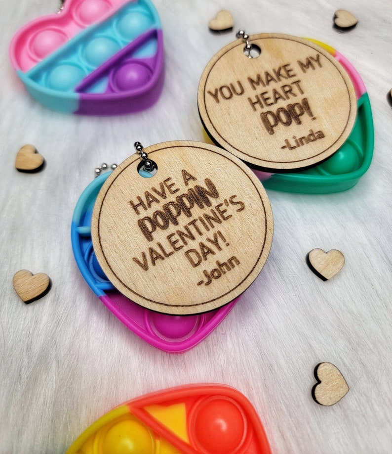 Pop It Valentine Card, Fidget Toy, Class Valentine's Card, Classroom