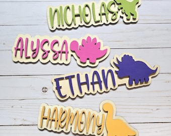 Dinosaur Name Sign, Personalized Kids Door Sign, Dinosaur Room Decor, Wooden Name Sign, Door Sign for Kids Room, Dinosaur Decor, Nursery