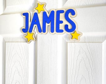 Star Name Sign, Kids Door Sign, Nursery Name Sign, Name Sign for Boys, Custom Wood Name Sign, Name Sign for Girls, Kids Decor, Door Sign