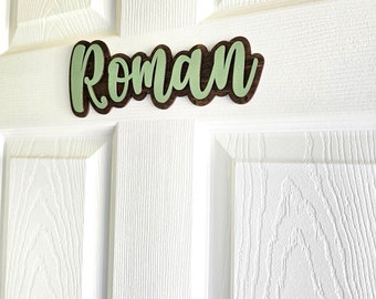 Personalized Kids Door Name Sign: 3D Wood Nursery Decor