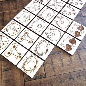 Woodland Themed Memory Game, Kids Matching Game, Learning Gift, Wooden Games, Kids Memory Game, Montessori