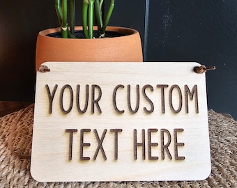Personalized Wooden Hanging Sign, Custom Sign, Custom Text Sign, Man Cave Sign, Bar Sign, Door Sign, Hanging Sign, Room Decor, Business Sign