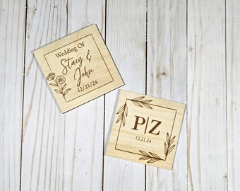 Custom wedding coasters, Wooden coasters, Wedding, Personalized wedding services, Wedding coasters set, Wedding decor, wedding favors