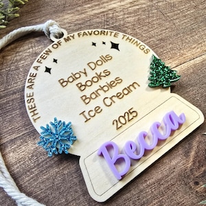 Few of My Favorite Things, Customized Children's Ornament, Kids Keepsake Ornament, Baby Christmas Ornament, Kids Ornament