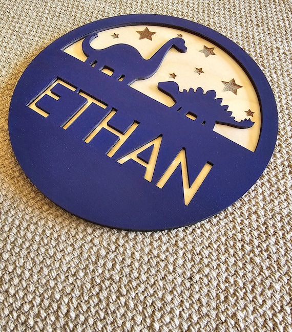 Dinosaur Name Sign, Personalized Christmas Gift, Dinosaur Room Decor, Wooden Name Sign, Door Sign for Kids Room, Dinosaur Decor, Nursery