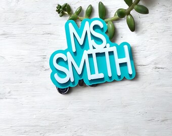 Personalized Teacher Badge Reel, Personalized Teacher Gift, Teaching Assistant Badge, Teacher Appreciation Gift, Para ID Holder