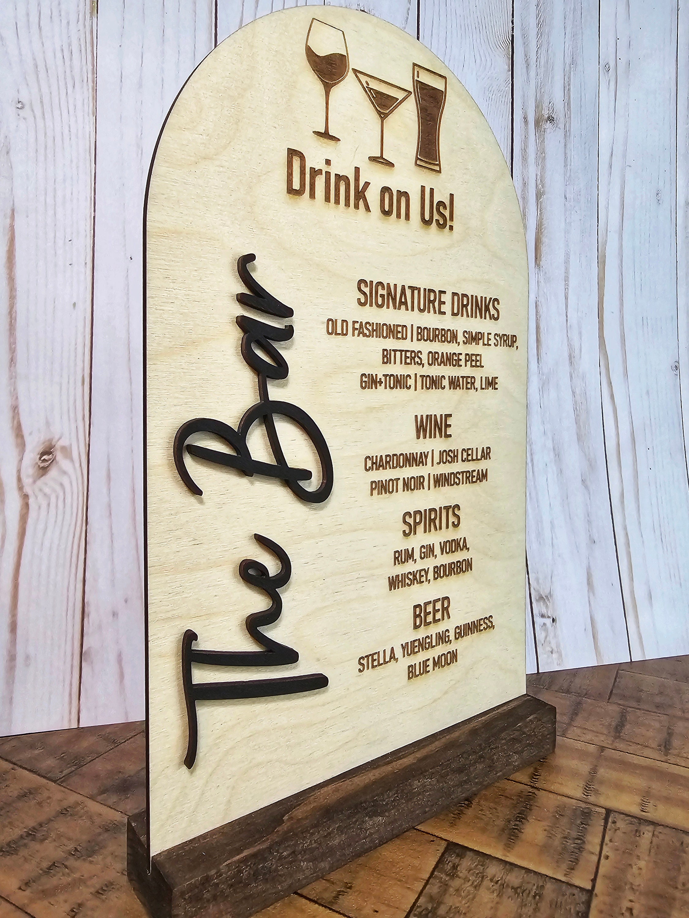 Wooden Bar Menu, Custom Bar Menu Sign, Personalized Bar Menu, Beer Sign ...