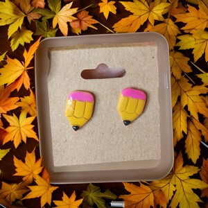Pencil Studs  - polymer clay stud earrings