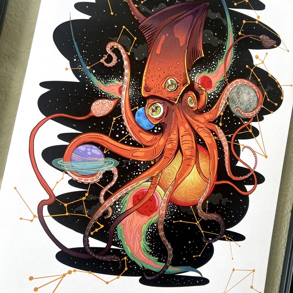 Cosmic Squid Art Print