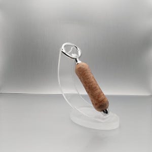 Maple Burl Mid-size Bottle Opener in Chrome