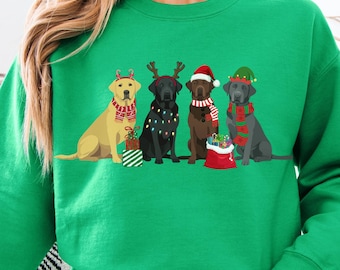 Christmas Labrador Retriever Sweatshirt X-mas Labrador Retriever Shirt Xmas Dog Sweater Holiday Dog Crewneck Labrador Mom Gift for Lab Mama