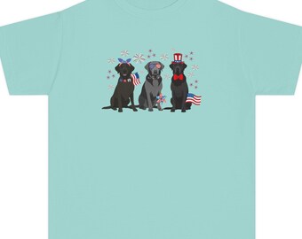 USA Black and Silver Lab Youth T-Shirt Fourth of July Labrador Retriever Kids Shirt 4th of July Dog Tshirt Black Labrador Silver Lab T Shirt
