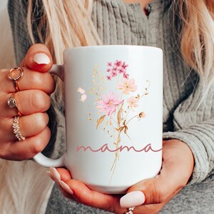 Personalized Wildflower Mug Custom Name Coffee Cup Gardening Gift for Nature Lover Birthday Gift for Her Mothers Day Gift for Mom Flower Mug