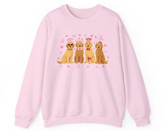Valentine Goldendoodle Sweatshirt Valentines Day Golden Doodle Shirt Dog Valentine Sweater Doodle Mom Crewneck Groodle Mama Gift for V-Day