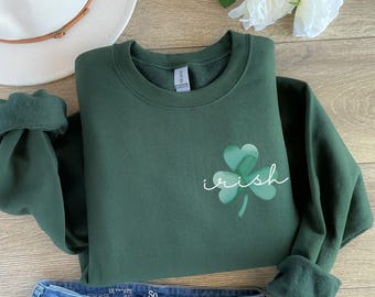 Sudadera irlandesa linda Camisa de trébol irlandés Suéter irlandés Sudadera con cuello redondo de trébol Sudadera del día de San Patricio Suéter del día de San Patricio Sudadera de la suerte