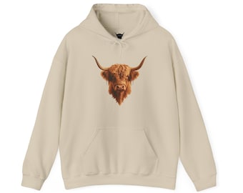 Unisex Highland Cow Sweatshirt Scottish Cow Hoodie Cow Sweat Shirt Gift For Cow Lovers Pull Over Country Sweat-Shirt Western Hoodie Moo Cow!
