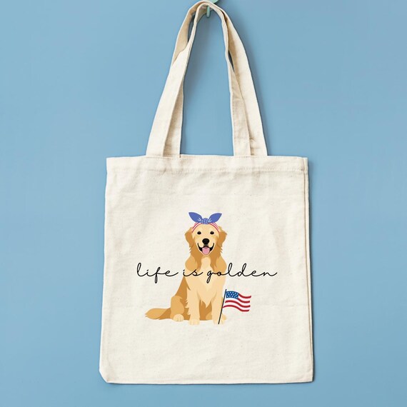 ゴールデンレトリバートートバッグ ゴールデンママキャンバストート