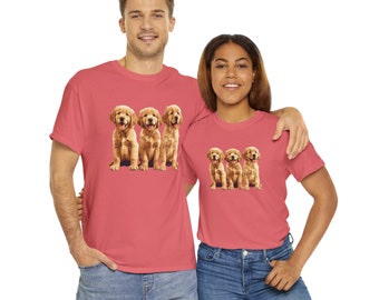 Golden Retriever TShirt Cute Golden Puppies T Shirt Golden Mom Tee Shirt Dog Lover CrewNeck Golden Puppy T-Shirt Dog Owner Gift Cute Puppy