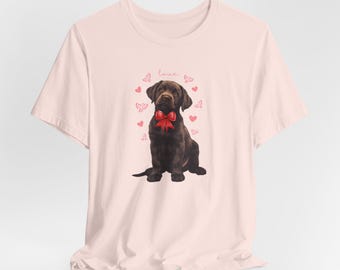 Valentine Chocolate Lab Puppy Shirt Labrador Retriever Shirt Valentines Day Dog Tshirt Chocolate Lab Owner Gift Brown Lab Mom Tee Love Shirt