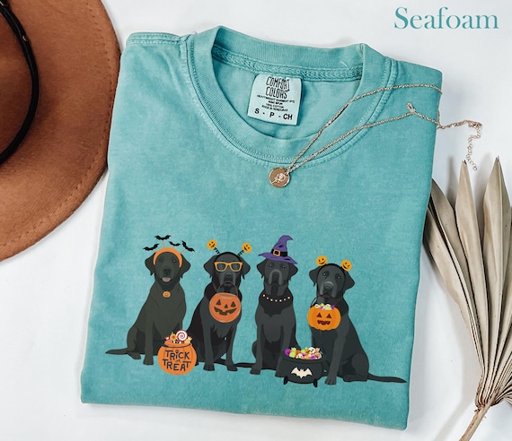 Halloween Black Lab Shirt Fall Labrador Retriever Tshirt Halloween Dog T-Shirt Ghost Dog T Shirt Black Labrador Mom Tee Spooky Lab Mama Gift