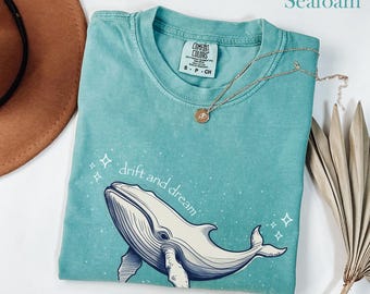 Retro Whale Shirt Sea Animal T-shirt Beach T Shirt Vintage Ocean Tshirt Sealife Graphic Tee Blue Whale Gift for Ocean Lover Orca Tee Coastal