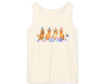 Birthday Golden Retriever Tank Top BDay Golden Retriever Top Birthday Dog Tanktop Birthday Party Dog Shirt Golden Mom Tank Golden Mama Gift