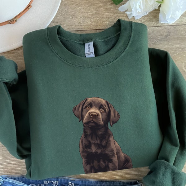 Cute Chocolate Labrador Puppy Sweatshirt Lab Sweat Shirt Labrador Retriever Crewneck Lab Mom Gift For Her Brown Lab Sweater Lab Mama Sweater