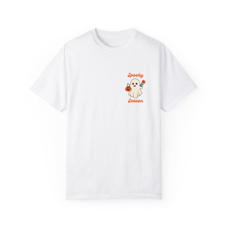 Spooky Ghost Shirt Comfort Colors Cute Ghost T Shirt Halloween Ghost Tee for Fall Graphic Tee Retro Halloween Shirt Spooky Season Fall Gift White