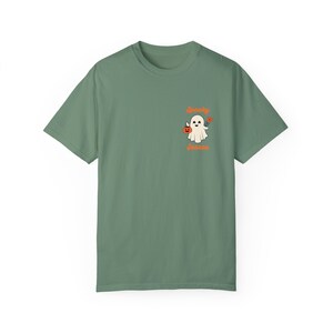 Spooky Ghost Shirt Comfort Colors Cute Ghost T Shirt Halloween Ghost Tee for Fall Graphic Tee Retro Halloween Shirt Spooky Season Fall Gift Light Green